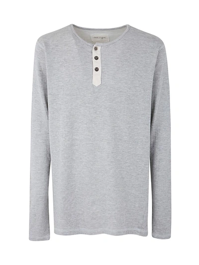 Shop Greg Lauren Knit Henley Long Sleeved T-shirt Clothing In Grey