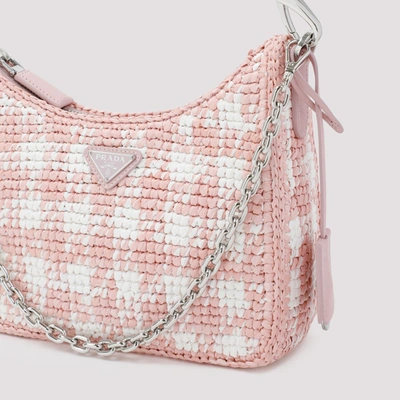 Shop Prada Re-edition Crochet Mini-bag In Pink & Purple