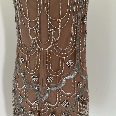 Pre-owned Jenny Packham Heavily Crystal Embellished Sleeveless Mini Dress