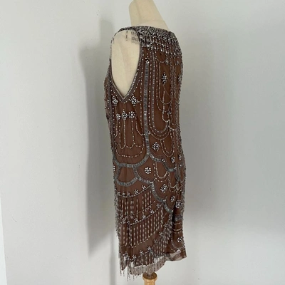 Pre-owned Jenny Packham Heavily Crystal Embellished Sleeveless Mini Dress