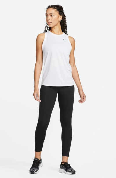 Shop Nike Dri-fit Running Tank In White/ Black