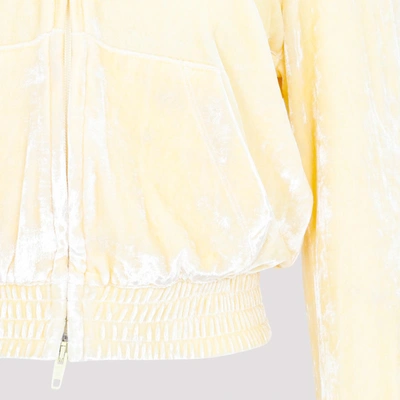 Shop Balenciaga Fitted Zip-up Hoodie Sweatshirt In Yellow & Orange