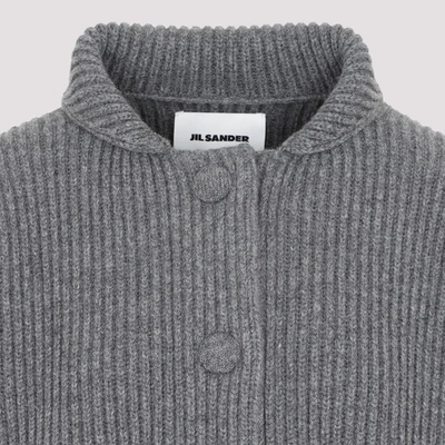 Shop Jil Sander Cardigan Sweater In Grey