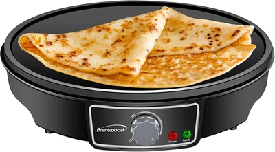 Brentwood Ts-602bk 12-inch Electric Non-stick Crepe Pancake Maker Black