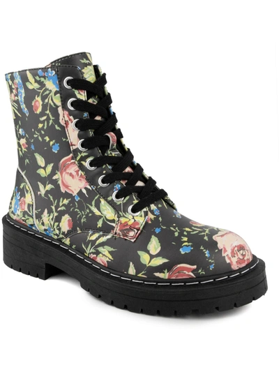 Shop Sugar Womens Pull On Ankle Combat & Lace-up Boots In Multi