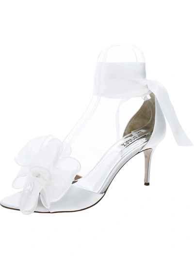 Shop Badgley Mischka Neryssa Womens Satin Ankle Heels In White