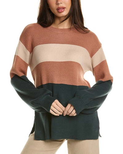 Shop Dress Forum Colorblocked Bishop Sleeve Sweater In Brown