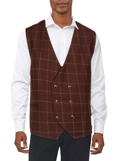 Shop Tayion By Montee Holland Mens Wool Business Suit Vest In Brown