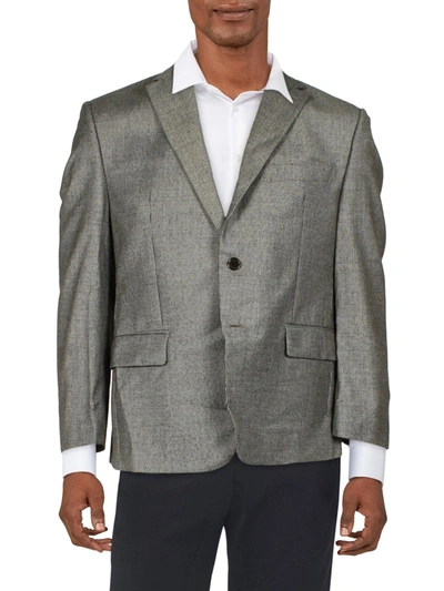 Shop Lauren Ralph Lauren Mens Wool Classic Fit Two-button Blazer In Grey