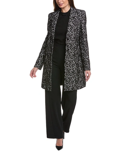 Shop Michael Kors Bonded Lace Reefer Coat In Black
