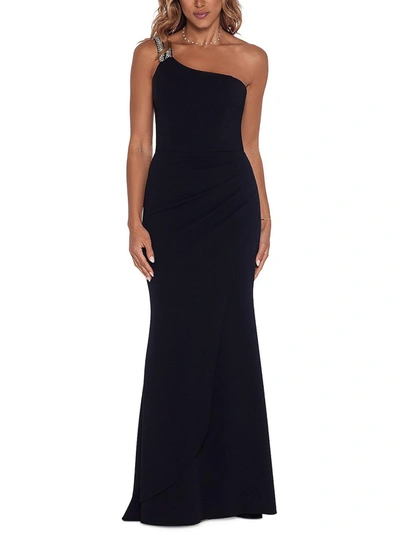 Shop Xscape Petites Womens Embellished Maxi Evening Dress In Black