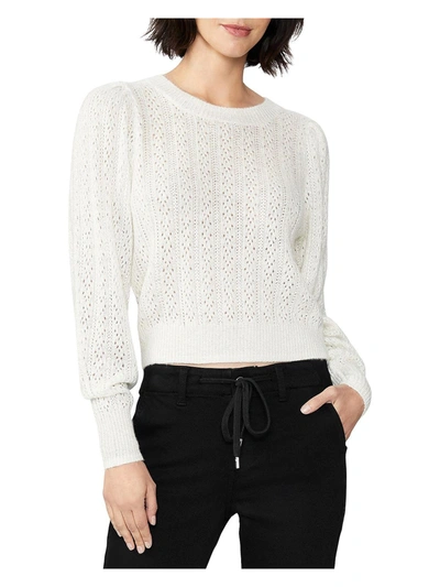 Shop Paige Womens Metallic Knit Pullover Top In White