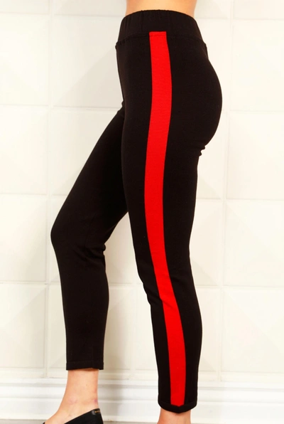 Angel Apparel Track Pant In Black/red In Multi