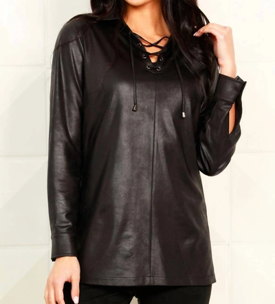 Angel Apparel Vegan Leather Long Skirt In Black In Black