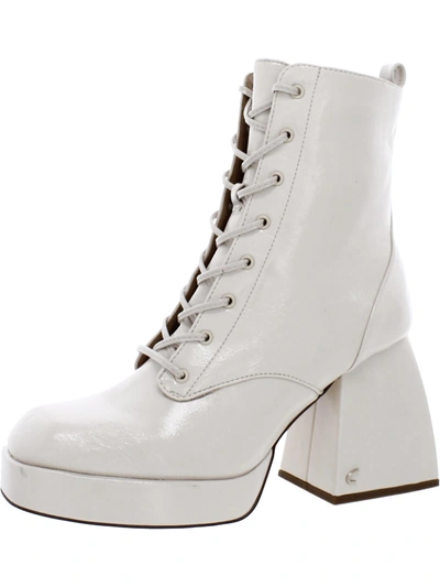 Shop Circus By Sam Edelman Womens Patent Heeled Mid-calf Boots In White