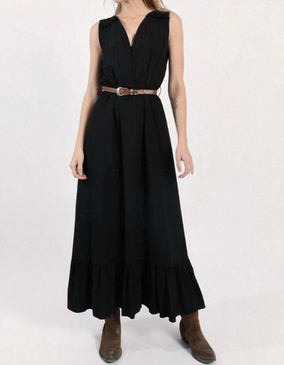 Shop Molly Bracken Flounced Long Dress In Black