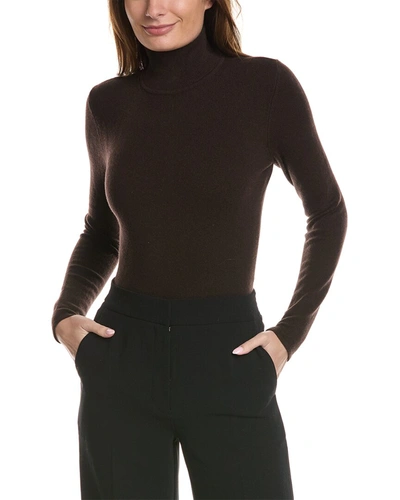 Shop Michael Kors Turtleneck Cashmere-blend Bodysuit In Brown
