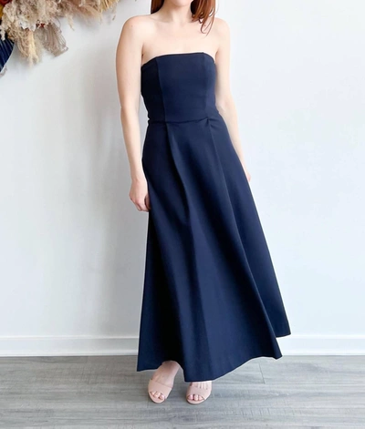 Shop Sophie Rue Ponte Strapless Dress In Navy In Blue