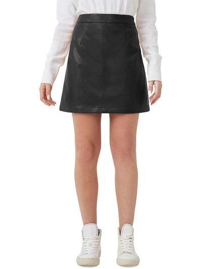 Shop French Connection Crolenda Womens Faux Leather Short Mini Skirt In Black