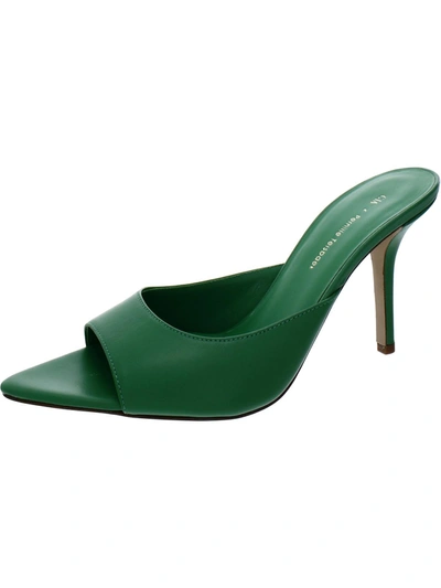 Shop Gia X Pernille Teisbaek Perni 04 Womens Leather Slip-on Mules In Green