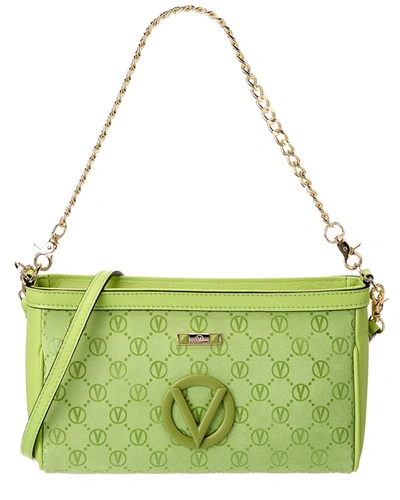Shop Valentino By Mario Valentino Celia Suede Shoulder Bag In Green