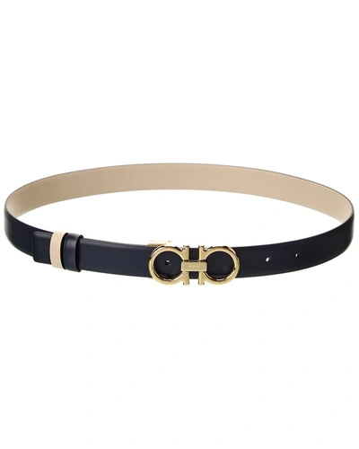 Shop Ferragamo Gancini Reversible & Adjustable Leather Belt, 100, Blue