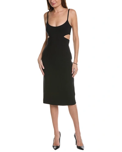 Shop Michael Kors Cutout Wool-blend Sheath Dress In Black