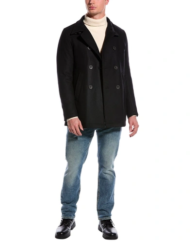 Shop Herno Chester Wool-blend Coat In Black
