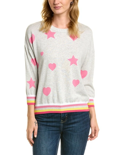 Shop Edinburgh Knitwear Star & Heart Sweater In Grey