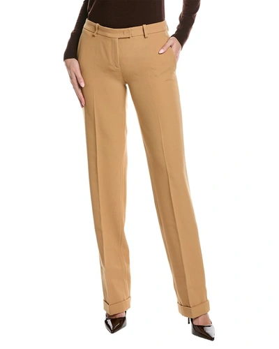 Shop Michael Kors Carolyn Wool Straight Leg Trouser In Brown