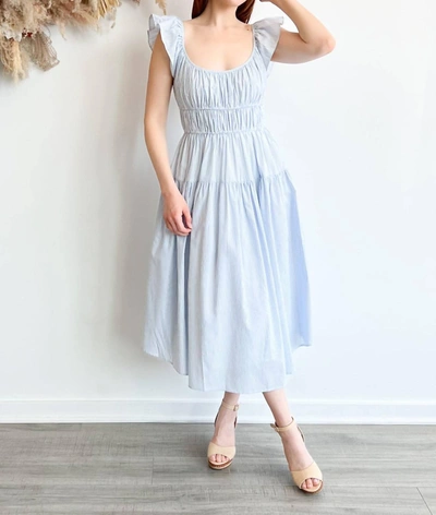 Shop Sophie Rue Louise Flutter Sleeve Dress In Sky Blue
