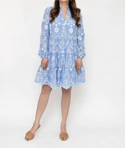 Shop Sail To Sable Charlotte Eyelet Dress In Hydrangea In Blue