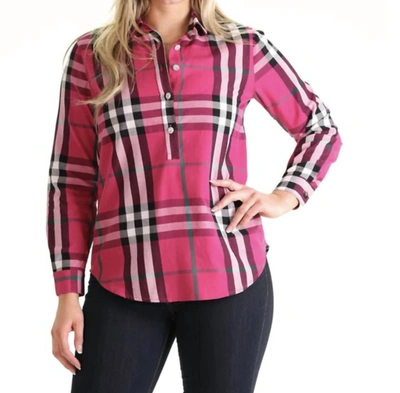 Duffield Lane Jewel Point Tunic In Pink Plaid In Pink