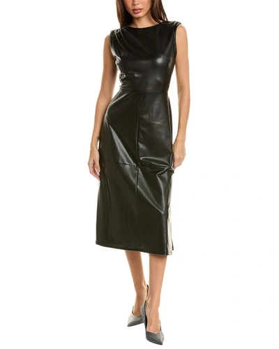 Shop Anne Klein Shirred A-line Dress In Black