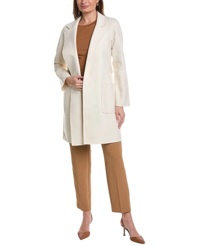Shop Michael Kors Melton Wool Bathrobe Coat In White