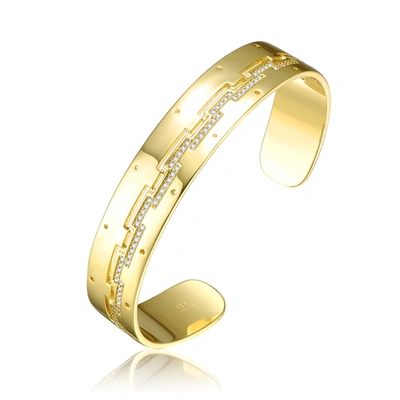 Shop Rachel Glauber Gold Plated With Cubic Zirconias Zig Zag Cuff Bracelet