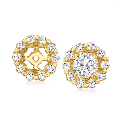 Shop Ross-simons Diamond Earring Jackets In 14kt Yellow Gold