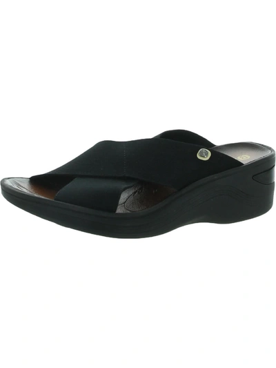Shop Bzees Desire Womens Open Toe Wedge Sandals In Black