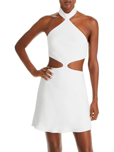 Shop Amanda Uprichard Womens Crepe Halter Cocktail And Party Dress In White