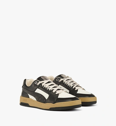 Shop Mcm X Puma Slipstream Sneakers In Cubic Leather In Black