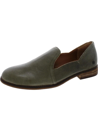 Shop Lucky Brand Enanila Womens Leather Flat Loafers In Green