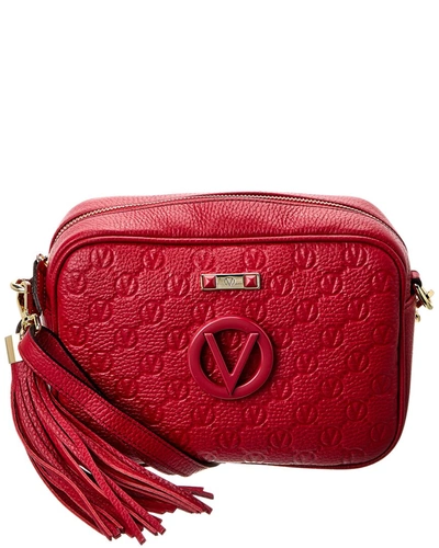 Shop Valentino By Mario Valentino Mia Dollaro Monogram Leather Crossbody In Red