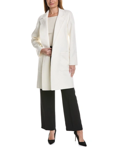 Shop Michael Kors Melton Wool, Angora, & Cashmere-blend Bathrobe Coat In White