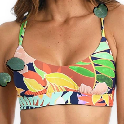 Shop Citrus Women's Tropical Bralette Reversible Swimsuit In Multi