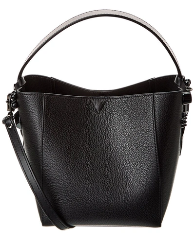 Shop Christian Louboutin Cabachic Mini Leather Bucket Bag In Black