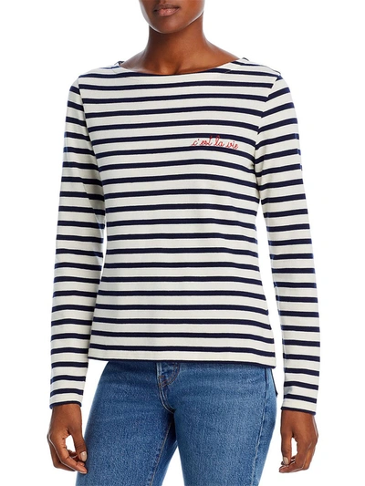 Shop Maison Labiche La Colombier Womens Boatneck Stripe T-shirt In Blue