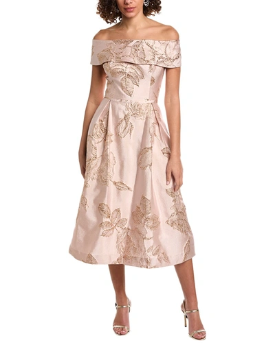 Shop Teri Jon By Rickie Freeman Jacquard Cocktail Dress In Pink