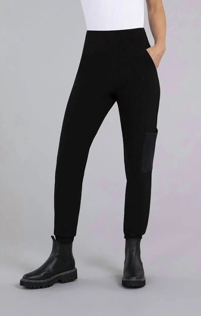 Shop Sympli Safari Pant With Faux Leather In Black