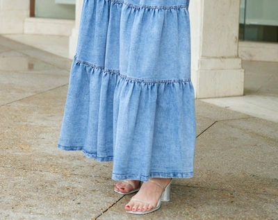 Shop Elan Alessia Maxi Skirt In Blue