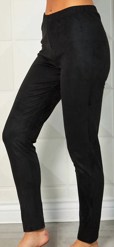 Angel Apparel Vegan Suede Pant In Black In Black